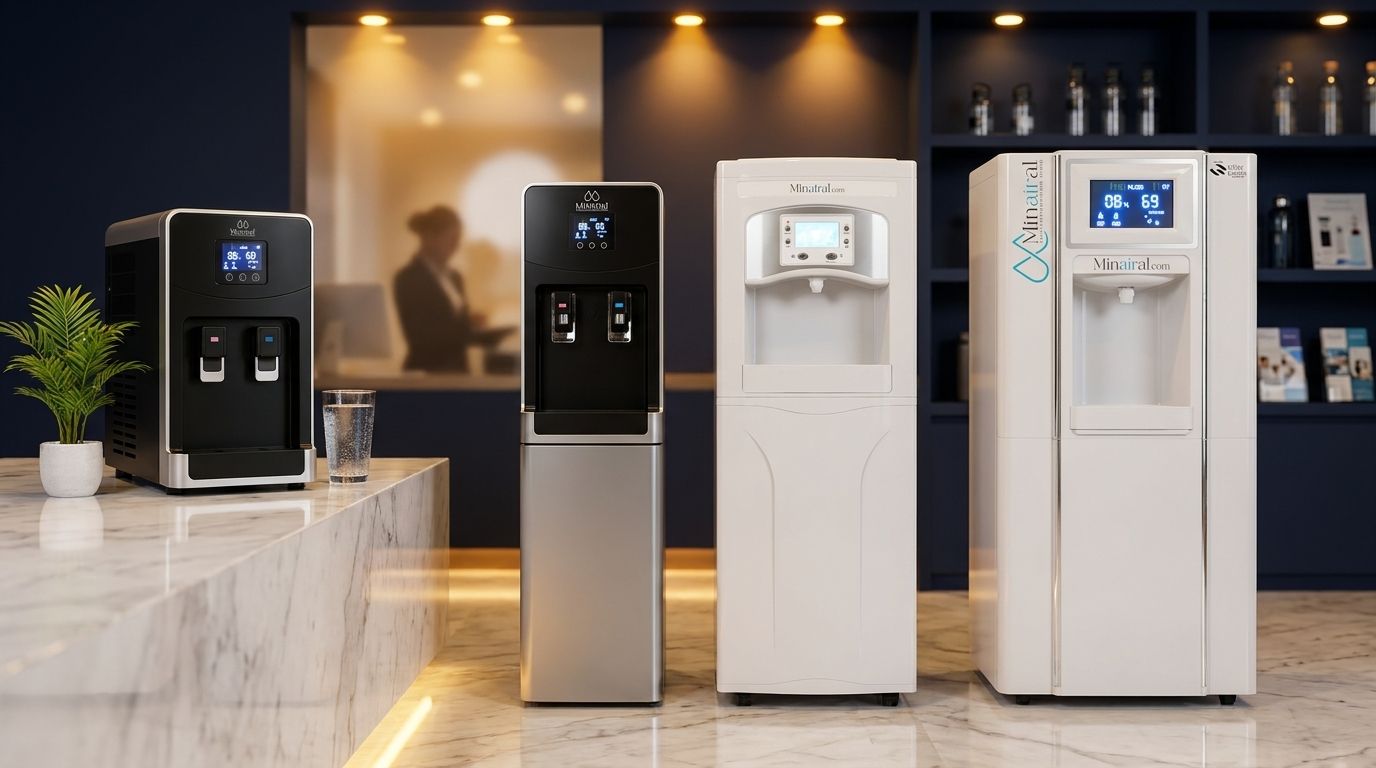 Four Minairal systems side by side in a showroom