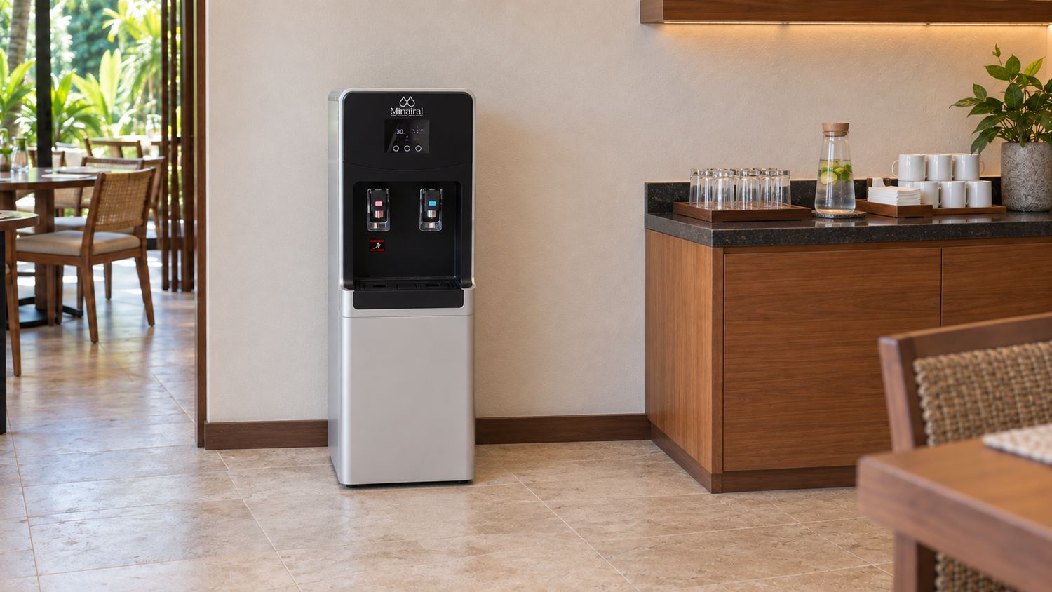 A Minairal Air Stand in a restaurant dining room